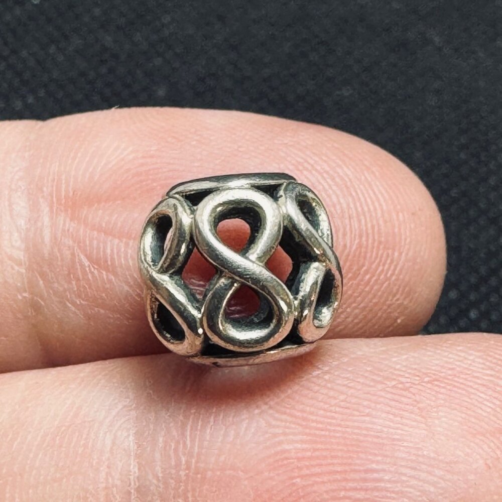 Pandora ALE Sterling Silver 925 Figure 8 Infinity Slide Charm Size 0.25'' Length